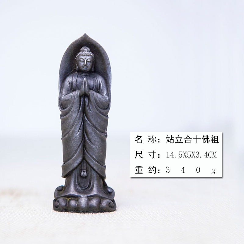 Zen-inspired Neo-Chinese standing Shakyamuni Buddha with hands joined in prayer