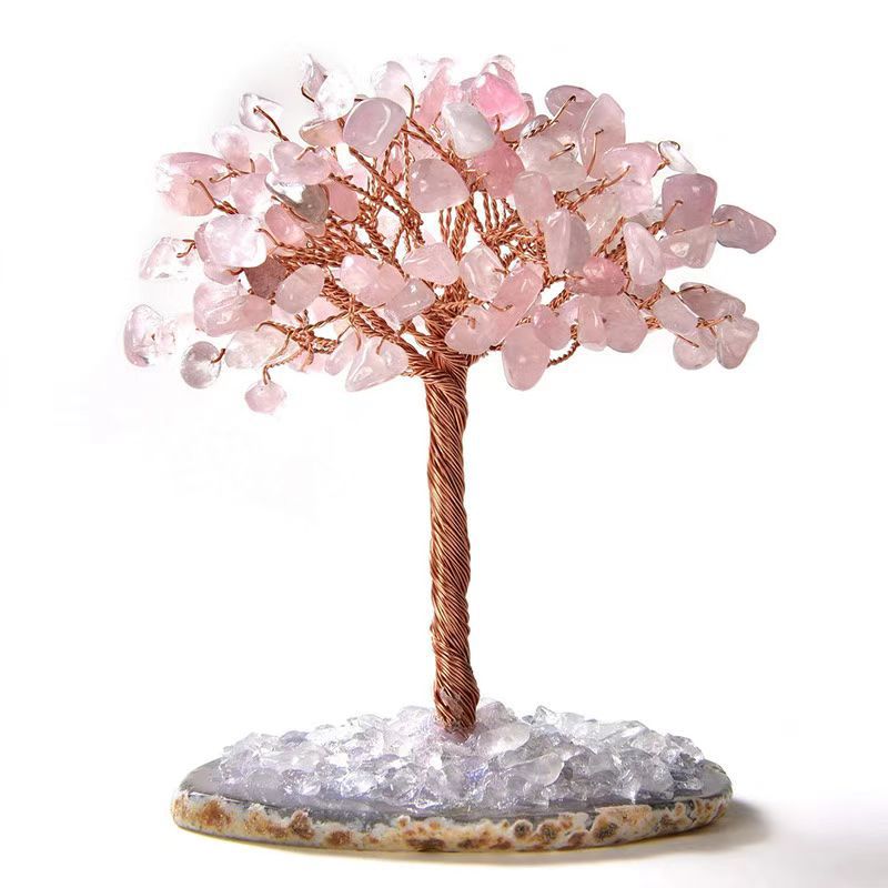 Natural Crystal Wealth Tree Ornament, Money Bag Tree, Prosperity Tree, Fortune Tree Decoration