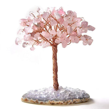 Natural Crystal Wealth Tree Ornament, Money Bag Tree, Prosperity Tree, Fortune Tree Decoration